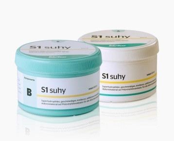 بستهبندی قوطیهای پوتی S1 SuHy Bisico (Base و Catalyst).