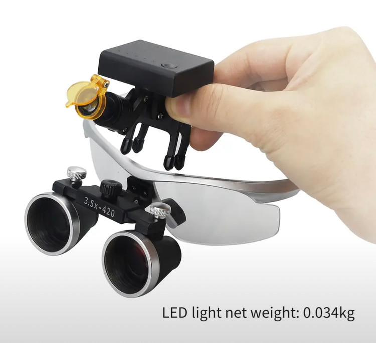 فریم-عینک-لوپ-3.5X-به-همراه-هدلایت-LED-برای-روشنایی-میدان-دید