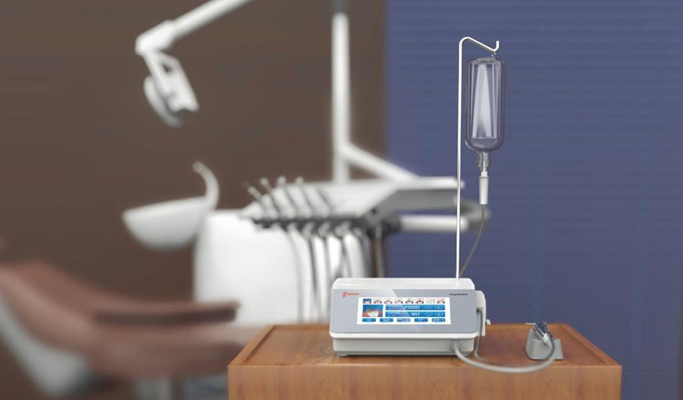 آنگل جراحی ۲۰:۱ موتور ایمپلنت Woodpecker متصل به دریل ایمپلنت