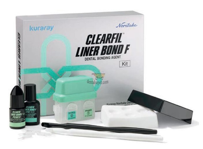 کیت باندینگ Kuraray Clearfil Liner Bond F شامل پرایمر، باند لایت کیور و کاتالیست دوآل کیور