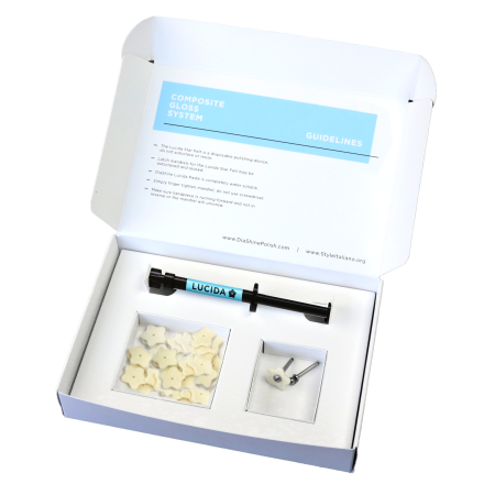 کیت پالیش LUCIDA DIASHINE حاوی فرزهای پرداخت الماسی (سفید، آبی و زرد) با شفتهای مختلف