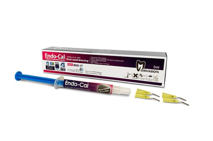 سرنگ حاوی خمیر کلسیم هیدروکساید Endo-Cal مروابن با نوکهای قابل تعویض