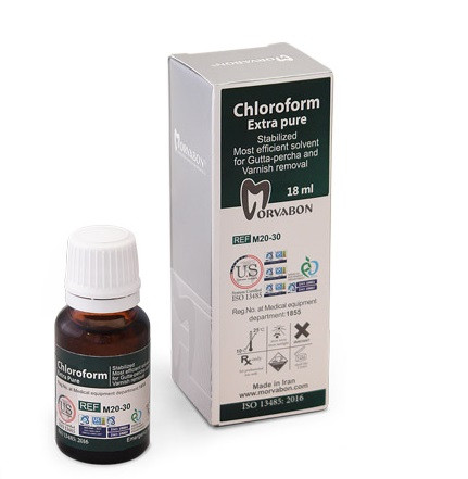 قطرهای از کلروفرم در حال قرارگیری داخل کانال ریشه برای نرم کردن گوتاپرکا.