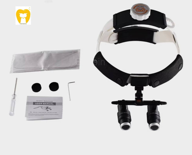 نمای نزدیک از لنزهای وضوح بالا (HD) لوپهای دندانی با قابلیت بزرگنمایی بالا.