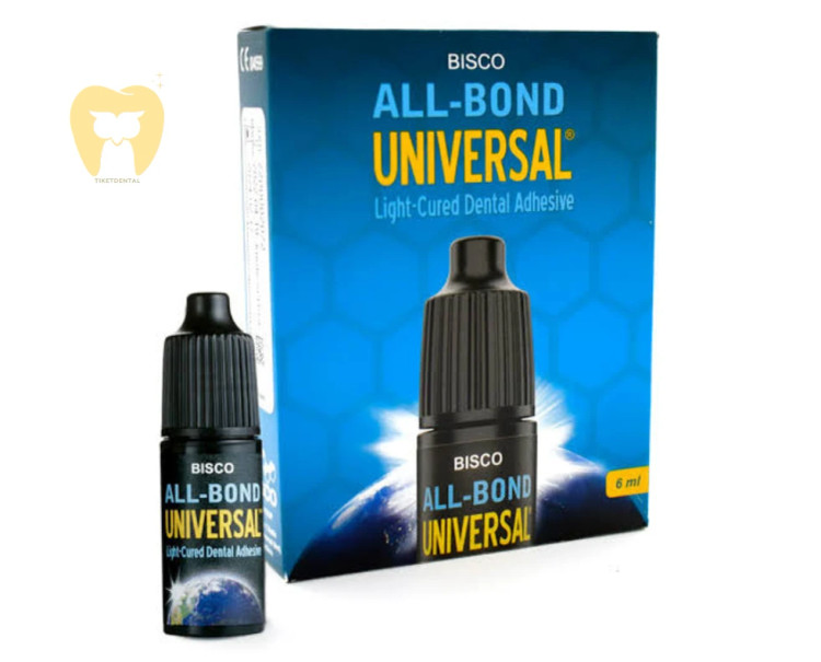 بستهبندی بطری باندینگ ALL-BOND UNIVERSAL بیسکو (Bisco) در محیط کلینیک دندانپزشکی.