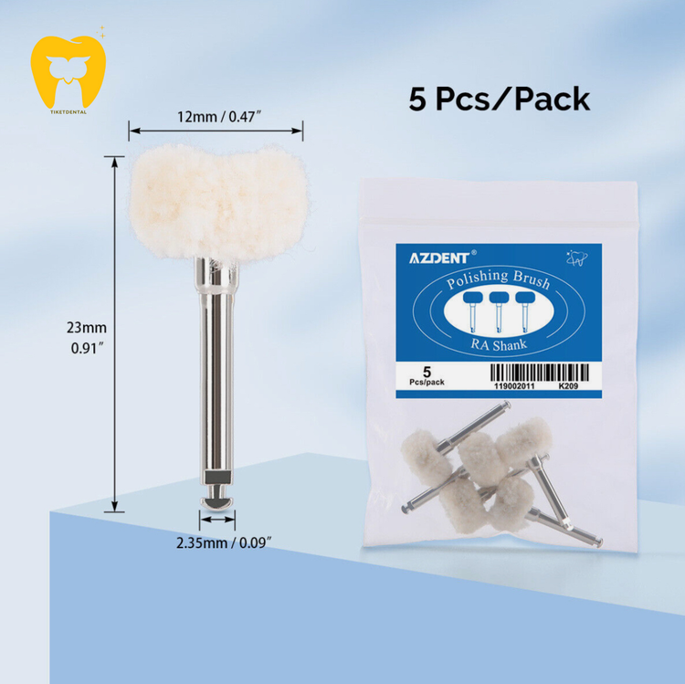 تصویر براش پالیش Azdent به عنوان ابزاری اقتصادی و با کیفیت برای جلا دادن سطح ترمیم.