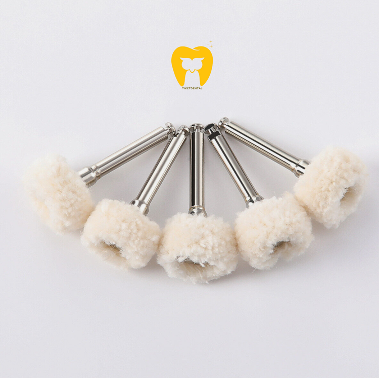 نمای نزدیک از یک براش مویی پالیش Azdent با شفت استاندارد.