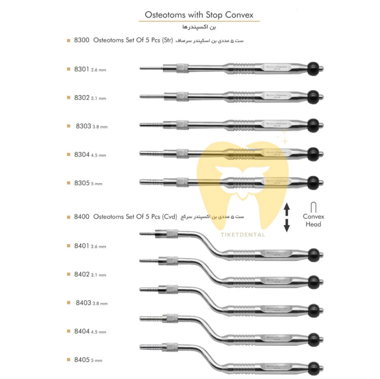 بن اکسپندر فتاح طب | ست ابزار گسترش دهنده رزوه دار استخوان برای افزایش عرض ریج آلوئولار