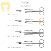 قیچی جراحی نخ بخیه TC فتاح طب | قیچی بافت متزنباوم با دسته طلایی و لبه کاربید تنگستن