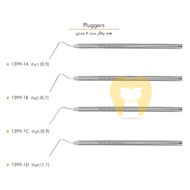 ست هند پلاگر ۴ عددی فتاح طب | پلاگر اندودنتیکس دوطرفه برای تراکم عمودی گوتاپرکا