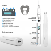 دستگاه تزریق بدون درد دندانپزشکی در حال پخش موزیک برای آرامش بیمار