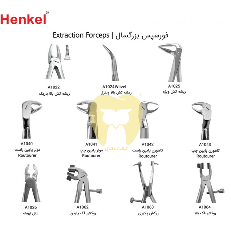 فورسپس قدامی فک پایین (Beak مستقیم) از برند هنکل.