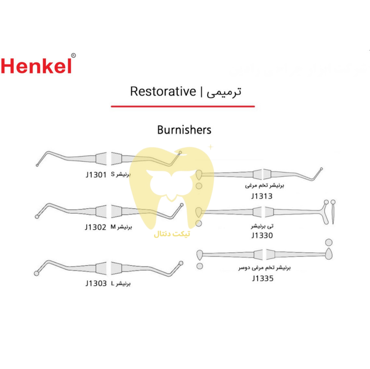 برنیشر دندانی هنکل (توپک) با سرهای کروی صیقلی.
