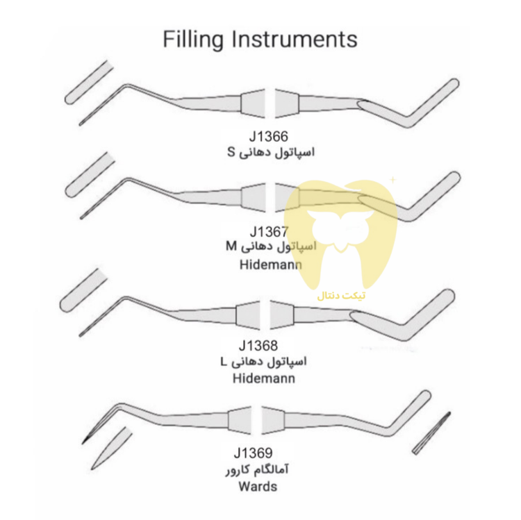 اسپاتول اختلاط سیمان (Restorative Filling Instrument) هنکل با تیغه صاف و دو سر.