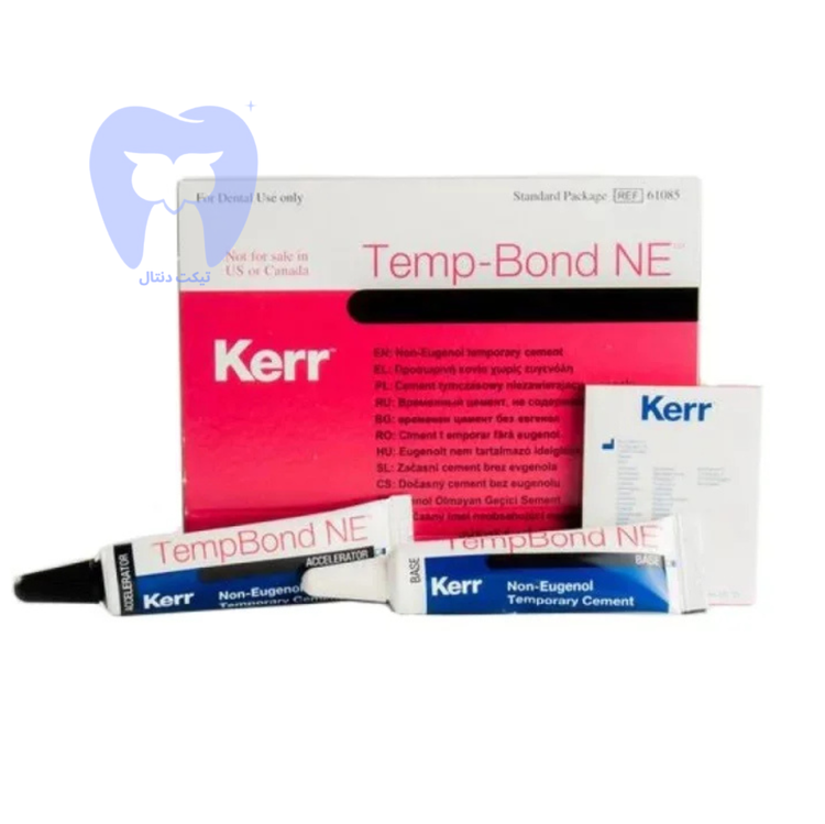 بستهبندی سمان موقت Temp-Bond NE Kerr (بدون اوژنول) به صورت تیوپهای دوقلو.