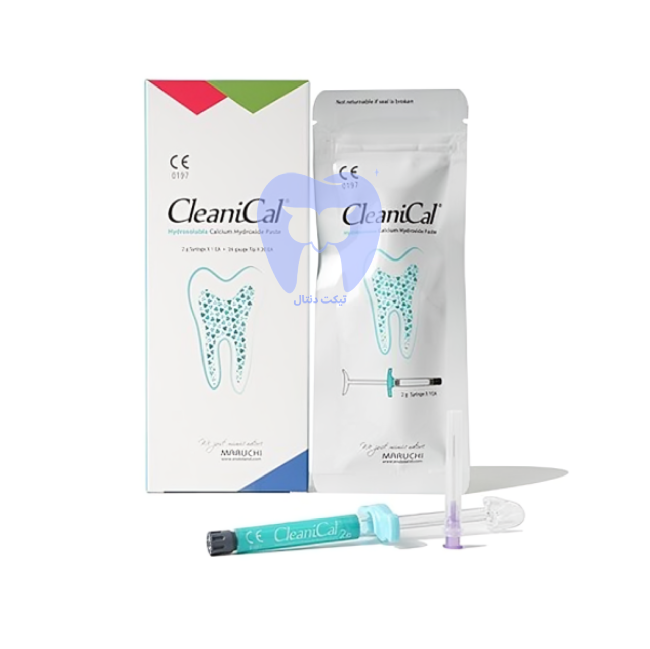 خمیر کلسیم هیدروکساید CleaniCal ماروچی | خمیر ضدعفونی کننده آماده مصرف برای درمان ریشه و Apexification