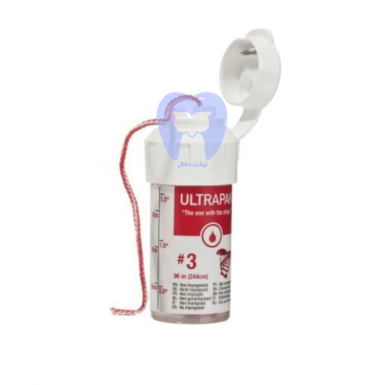 نخ زیر لثه Ultrapak در سایزبندیهای رنگی مختلف برای نواحی قدامی و خلفی