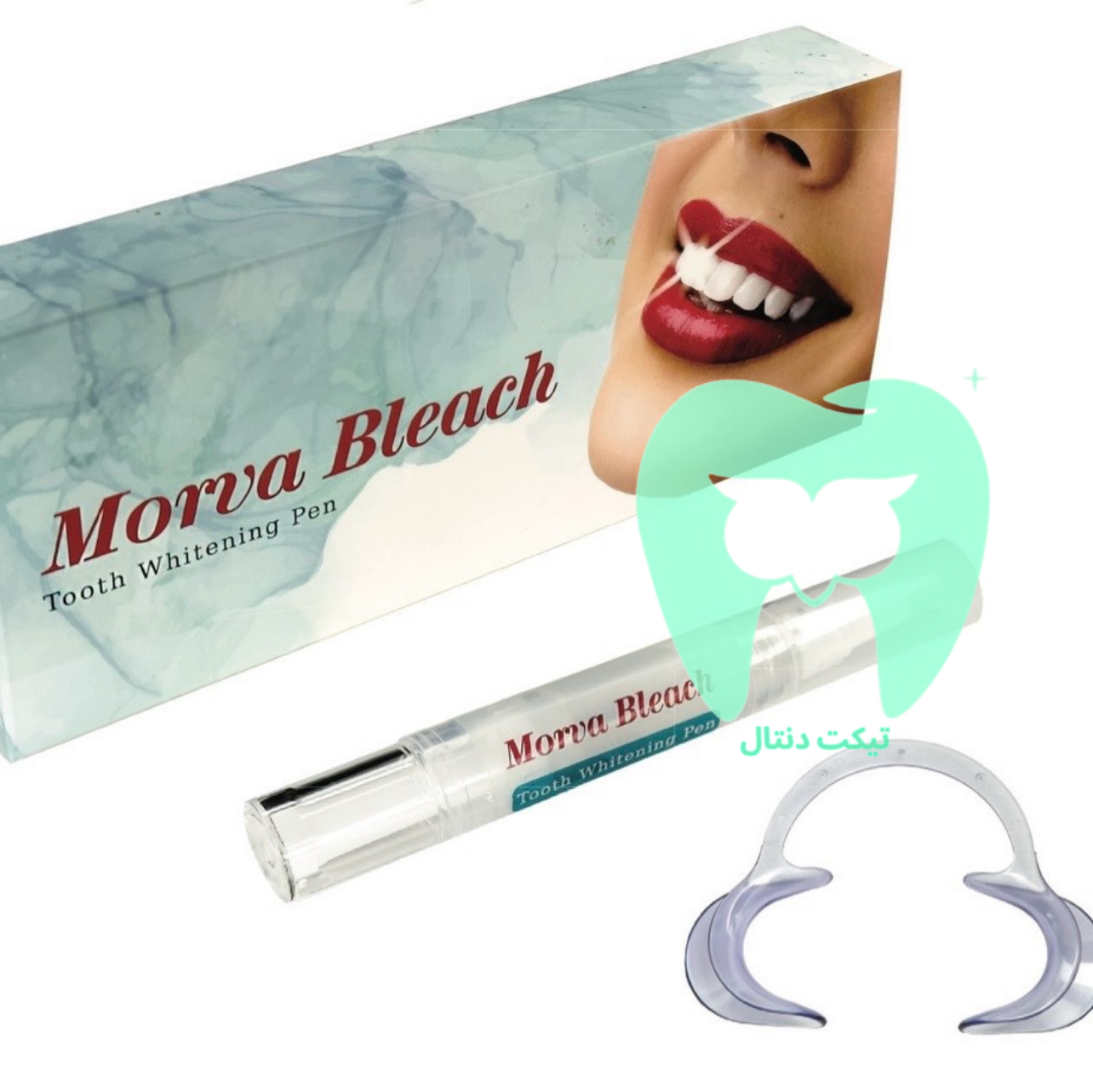 بسته‌بندی کیت قلم بلیچینگ مروابن شامل یک قلم و دهان بازکن.
