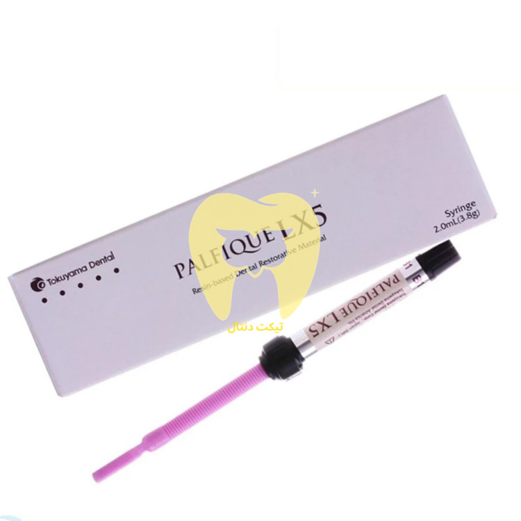 سرنگ کامپوزیت Palfique Asteria توکویاما ژاپن با لوگوی کمپانی و اطلاعات شید.