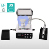 میکروموتور الکتریکی بدون برس دندانپزشکی با چراغ LED، متصل به واحد کنترل و پدال پا.