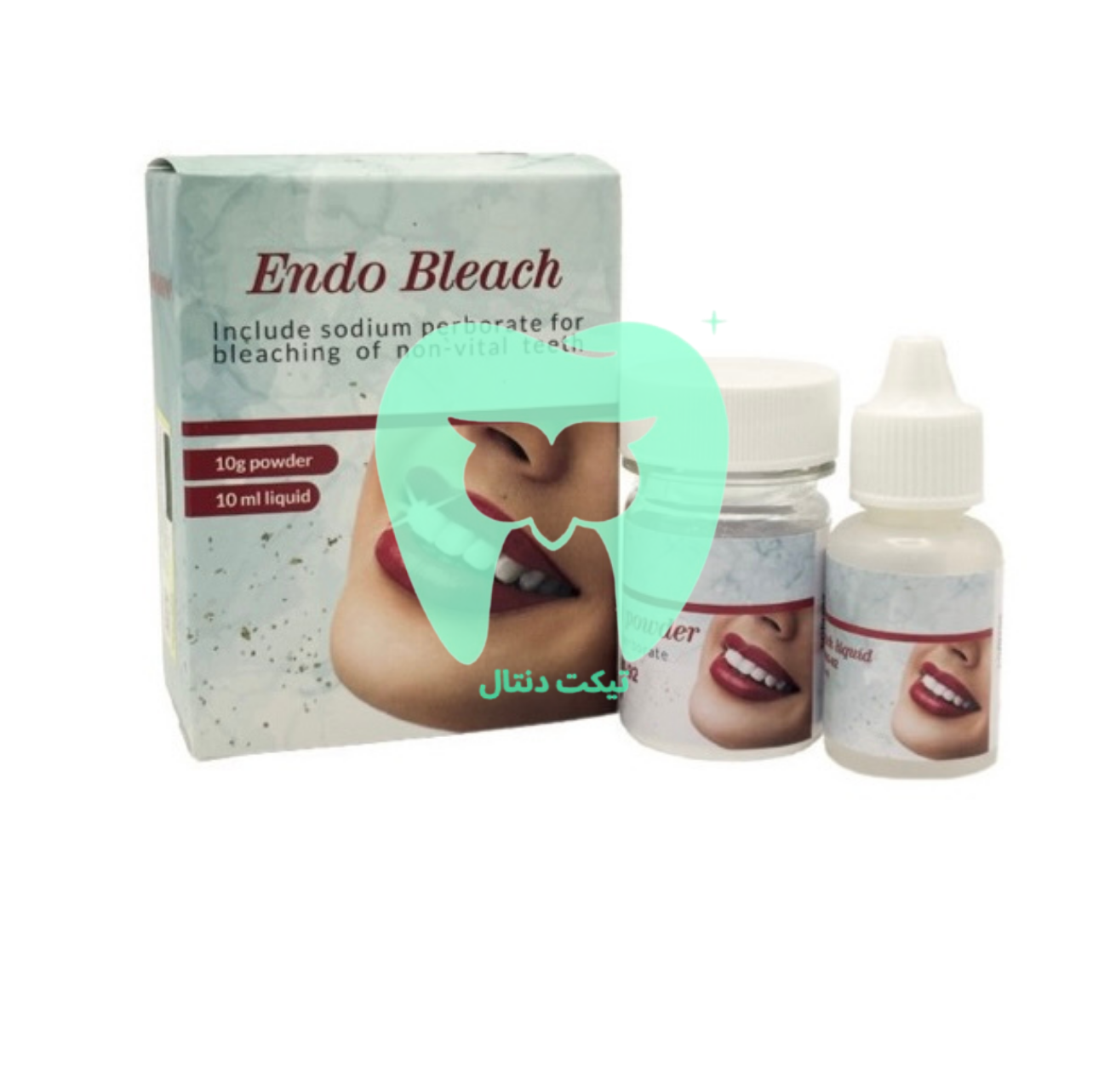 بسته‌بندی سیستم اندوبلیچ مروابُن (پودر و مایع) مخصوص سفید کردن دندان‌های Non-vital.