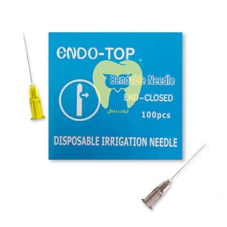 جعبه ۱۰۰ عددی نیدل اندو Endo Top برند ZTDental با رنگبندی گیجهای مختلف.